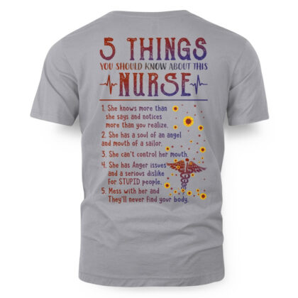5 Things Nurse Warning Apparel – Funny Quote T-Shirt